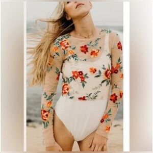 Urban Outfitters Multicolor Floral Embroidered Blouse - Size M